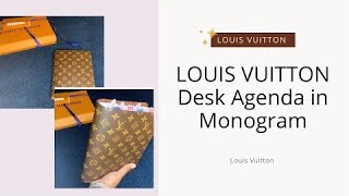 Unboxing a Louis Vuitton desk agenda.