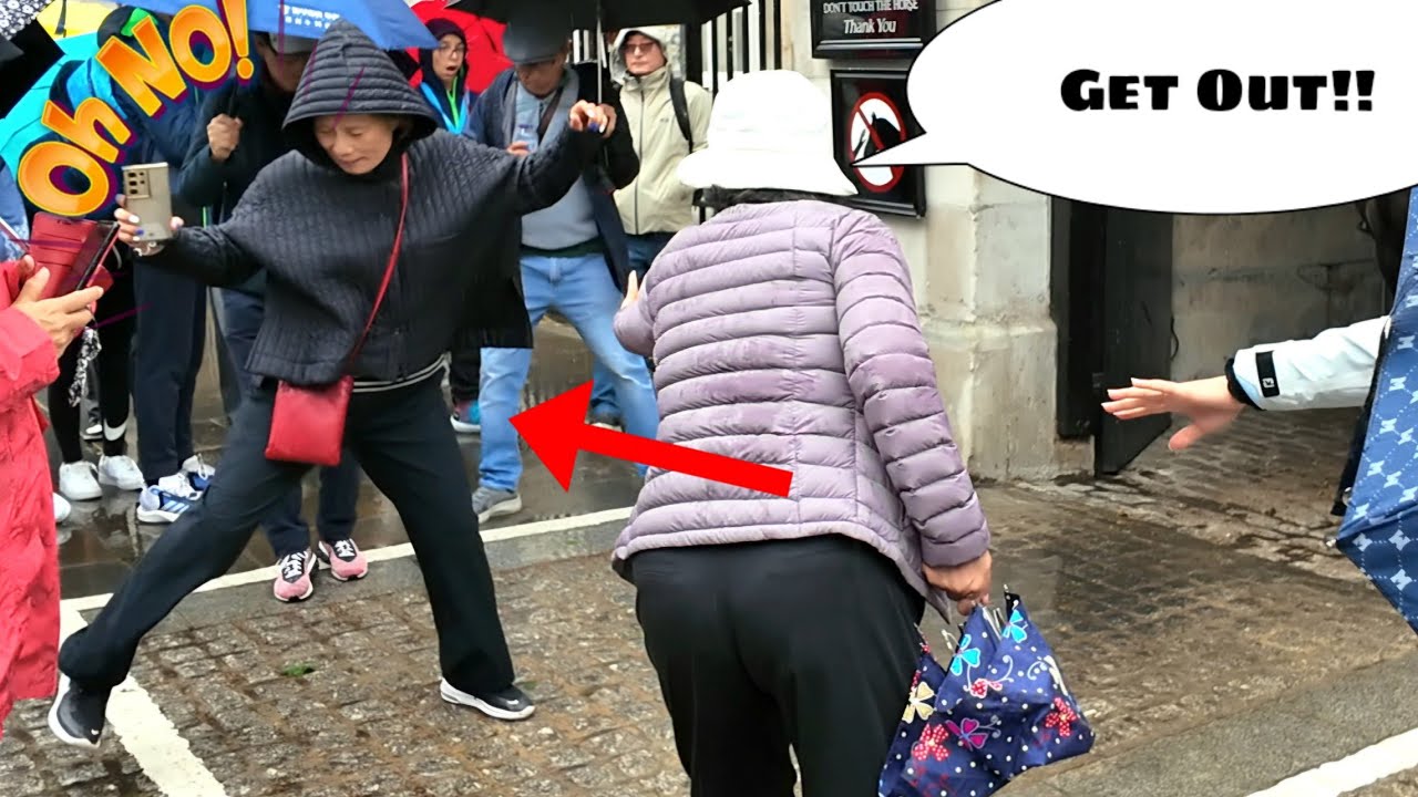 SHE WAS SHOCKED when a fellow tourist yelled at her to get out of the box!