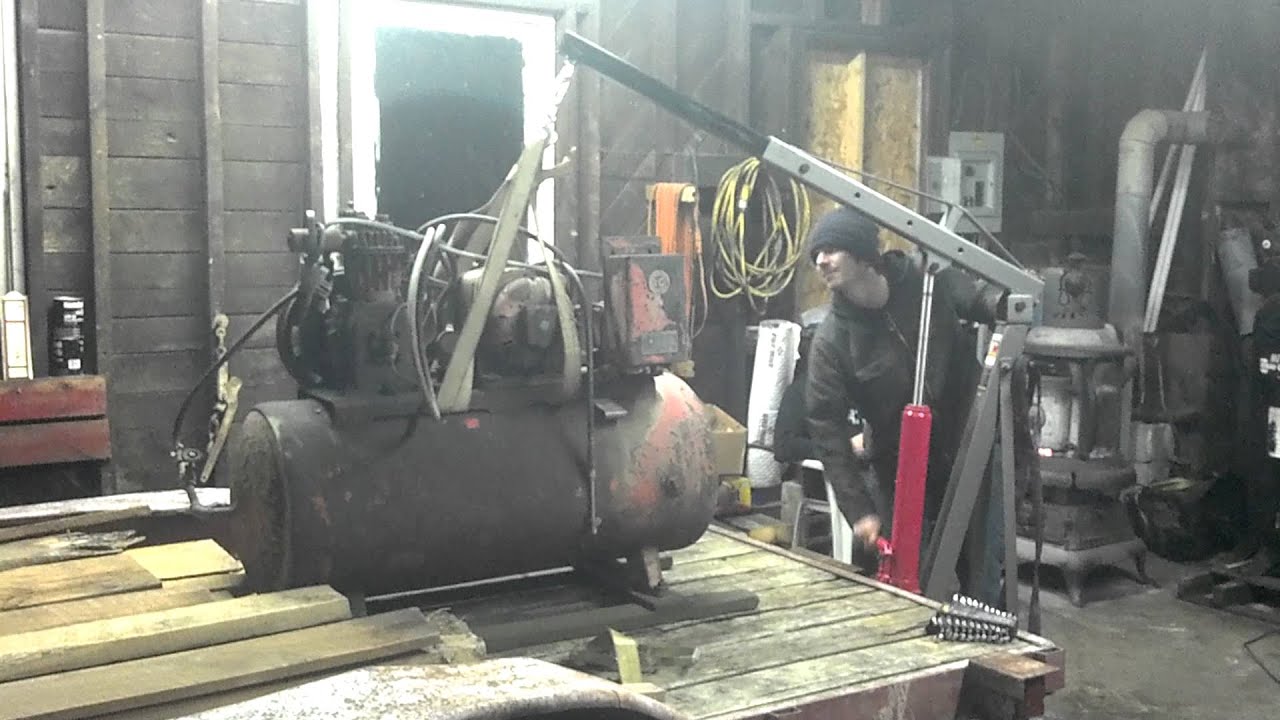 Unloading the air compressor. YouTube