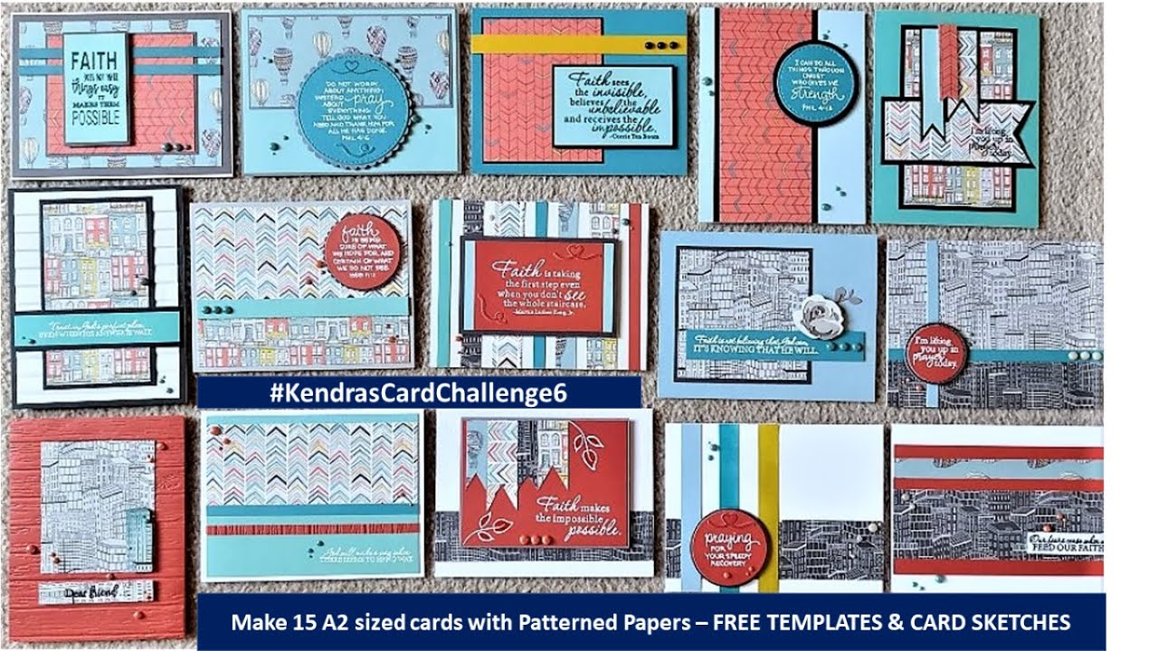 Ways to Use Patterned Paper  FREE Templates and Card Sketches  15 cards  KendrasCardChallenge6  YouTube