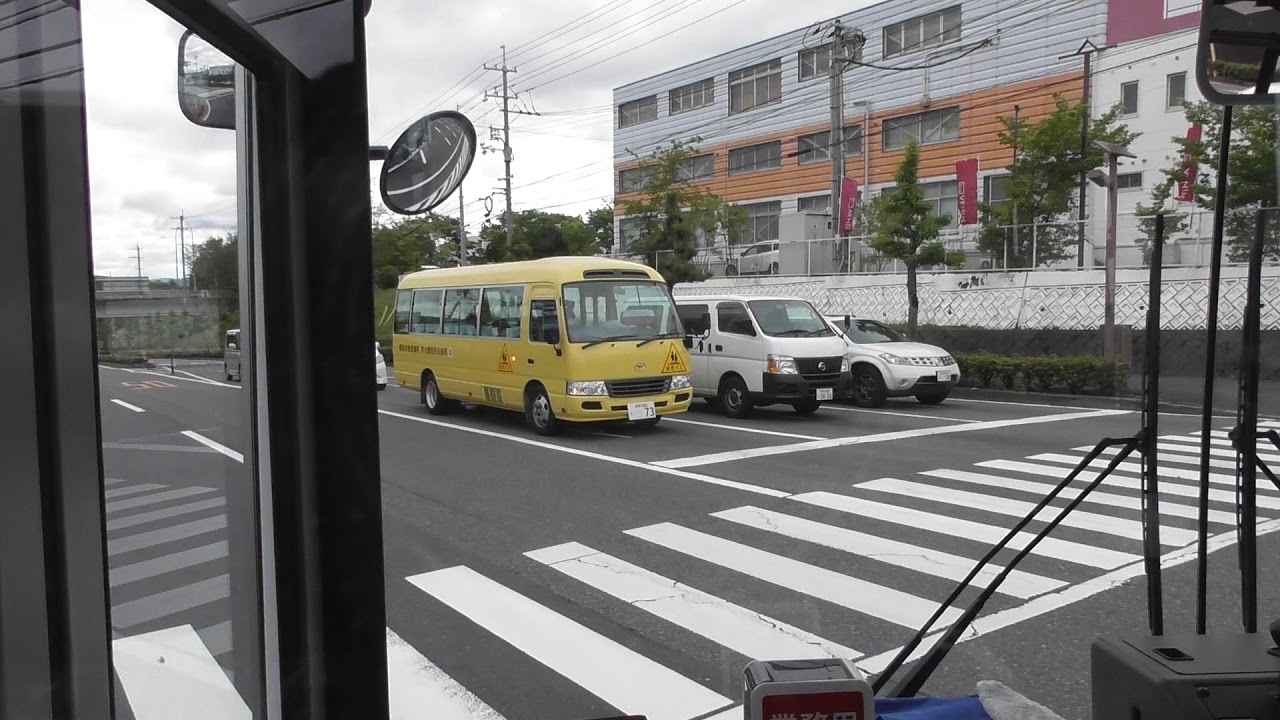 【前面展望】平日片道１本だけ 両備バス中庄コンベックス線(中庄駅→コンベックス岡山→北長瀬駅→岡山駅→天満屋バスセンター)