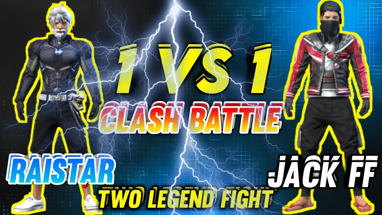 RAISTAR VS JACK FF || TWO LEGEND BATTLE IN FREE FIRE || RAISTAR 1 VS 1 JACK FF ||
