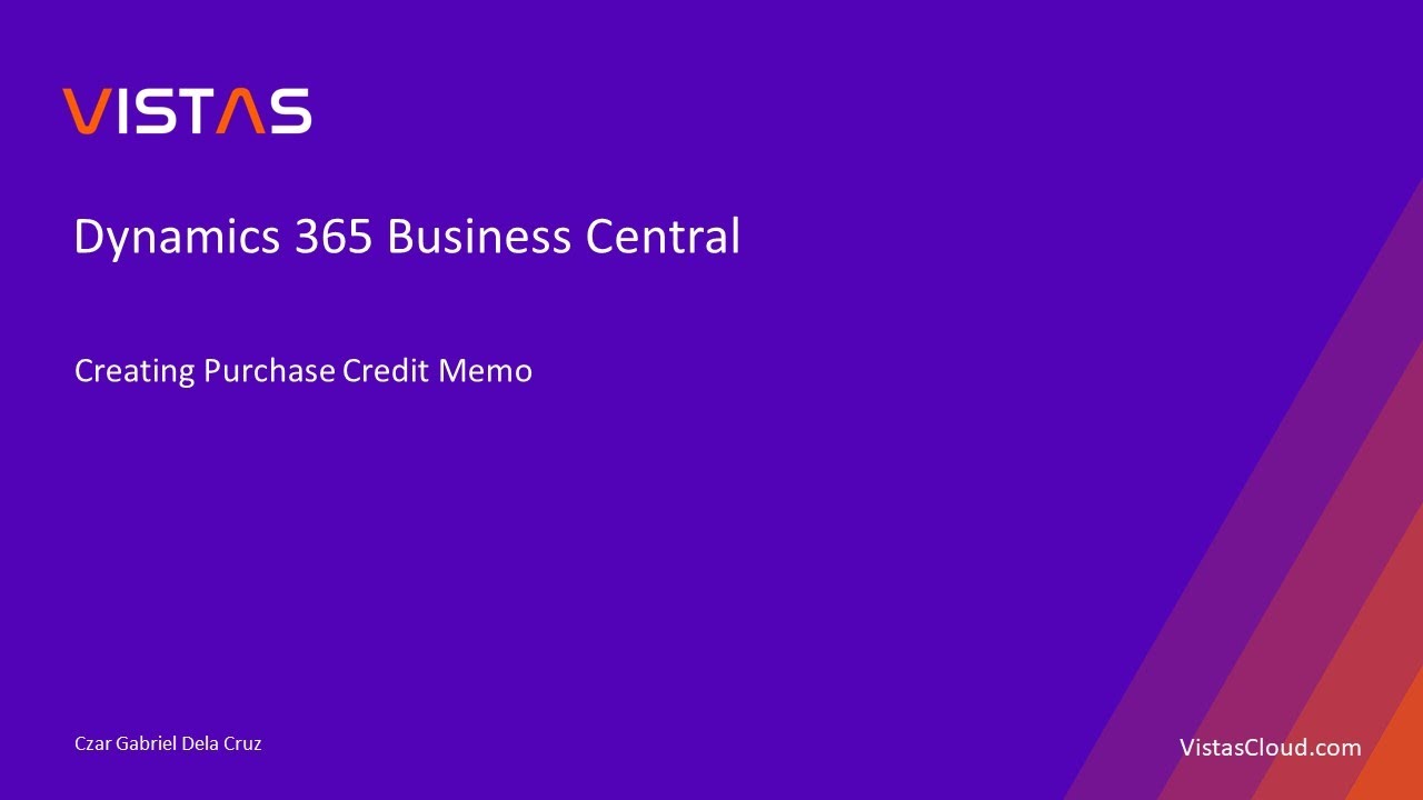 How to Create a Purchase Credit Memo in Dynamics 365 Business Central ...