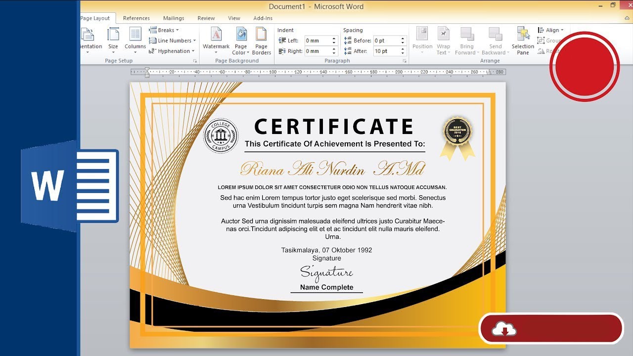 Mudah Cara Membuat  Desain  Sertifikat Dengan  Microsoft 