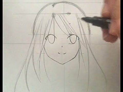 How to draw  anime  girl face for beginners  slow tutorial 