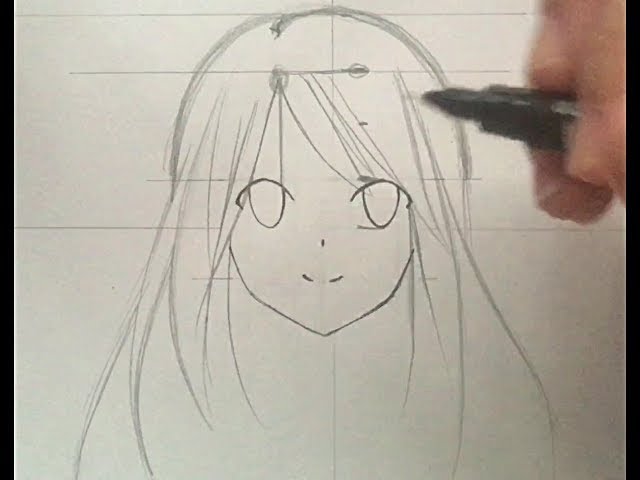 female face drawing anime