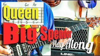 Queen - Big Spender - Guitar Play Along (Guitar Tab)