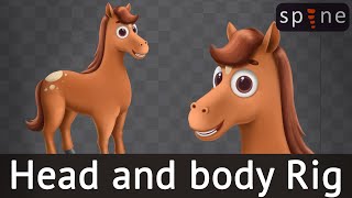 Rigging a horse body and head | face in Spine 2d | quadruped