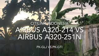 Citilink Indonesia Take Off Comparison Airbus A320 VS Airbus A320 NEO PK-GLJ & PK-GTI