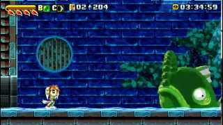 Freedom Planet Toxic Fish mini-boss battle (Milla,Hard,No Damage)
And here is the last playable character(for now).Milla plays completely different than Lilac or Carol,she is more of a defense type with shield which can deflect any energy based shots and she also can create blocks for range attacks.Also she got only four hearts so she can die very fast especially on Hard.
Now for this mini-boss.Well..there is not much to say,he is weak and dies very fast... Freedom Planet Toxic Fish mini-boss battle (Milla,Hard,No Damage)