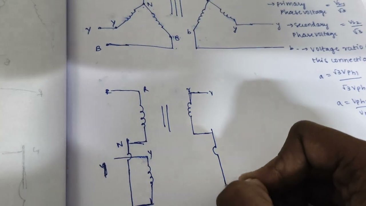 Three-phase transformer connections,star-star connection,part 1
