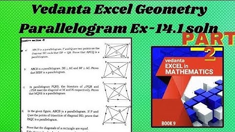 class 9 Vedanta Excel in mathematics| Geometry parallelogram| ex.14.1 solution