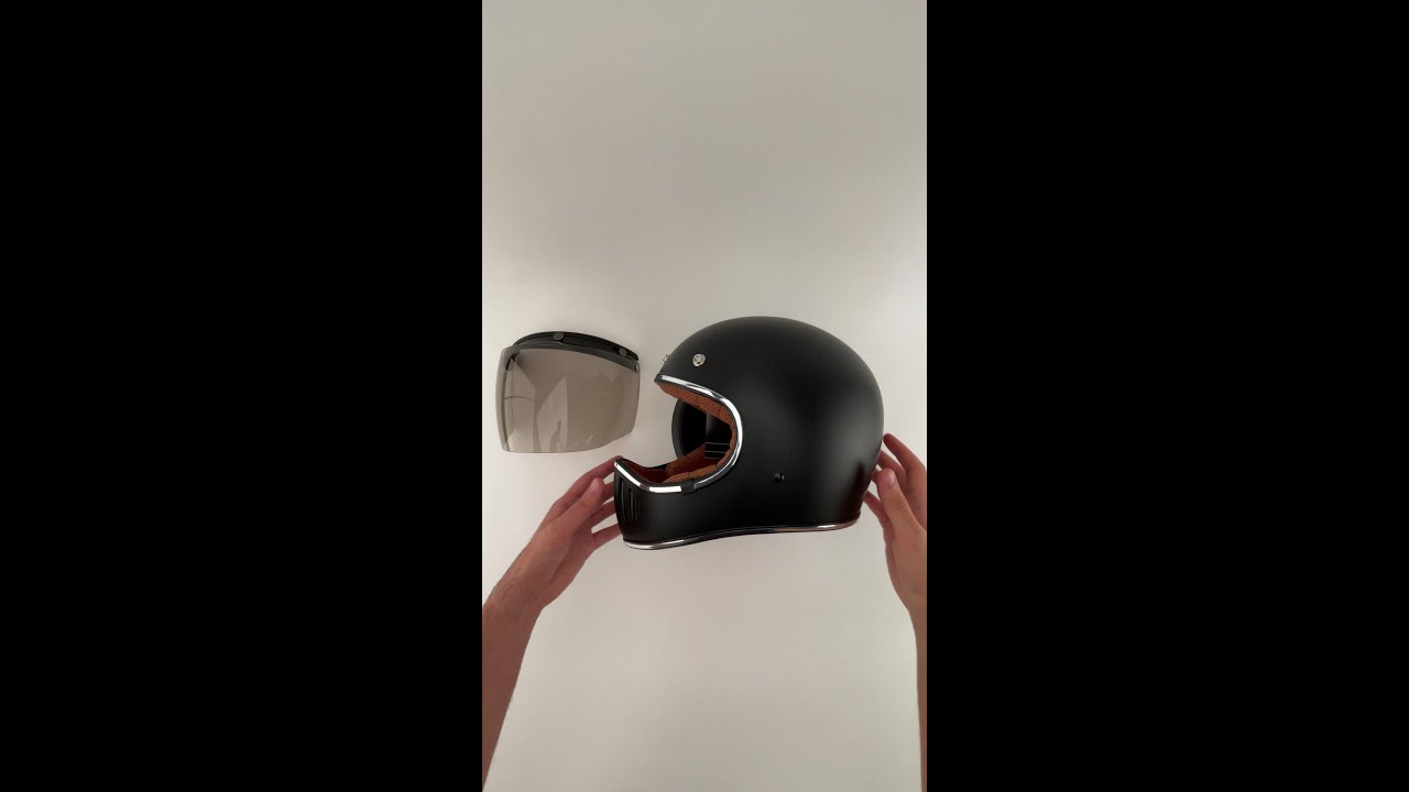 GDM REBEL Vintage Motorcycle Helmet Shield quick installation