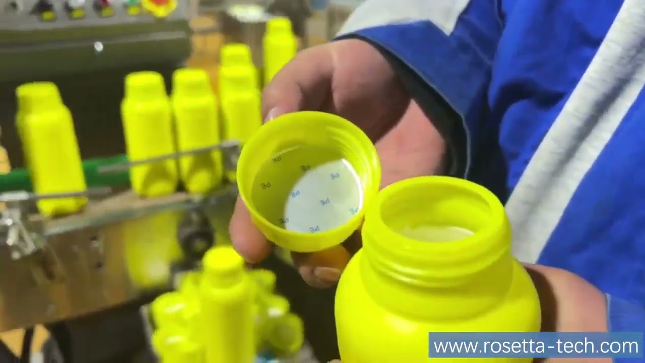 Cap Seal Inspection System Used in Herbicide packaging line, Defectives Rejected at real time