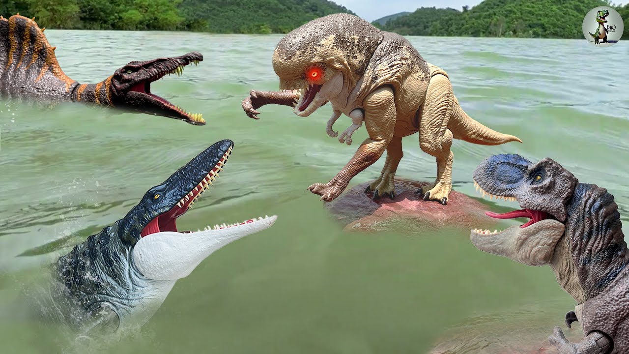 D-Rex vs. T-Rex, Spinosaurus & Mosasaurus | Jurassic World Rebirth | Dinosaurs Toy Movie