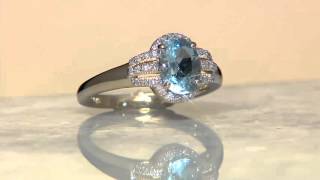 Santa Maria Aquamarine and Diamond Ring, 14K Gold 0.80 ct on QVC