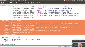 Pentester Academy Linux Forensics course  Filesystem analysis part7 reading the block group descrip.