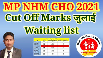 MPNHM CHO 2021, July session waiting list Cut off Marks #MPNHM #NHM #CHO2021 #waitinglist #Cutoff