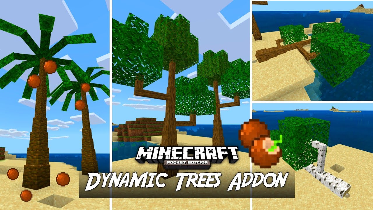 ARBOLES SUPER REALISTAS EN MINECRAFT PE 1.16 - DYNAMIC TREES ADDON ...