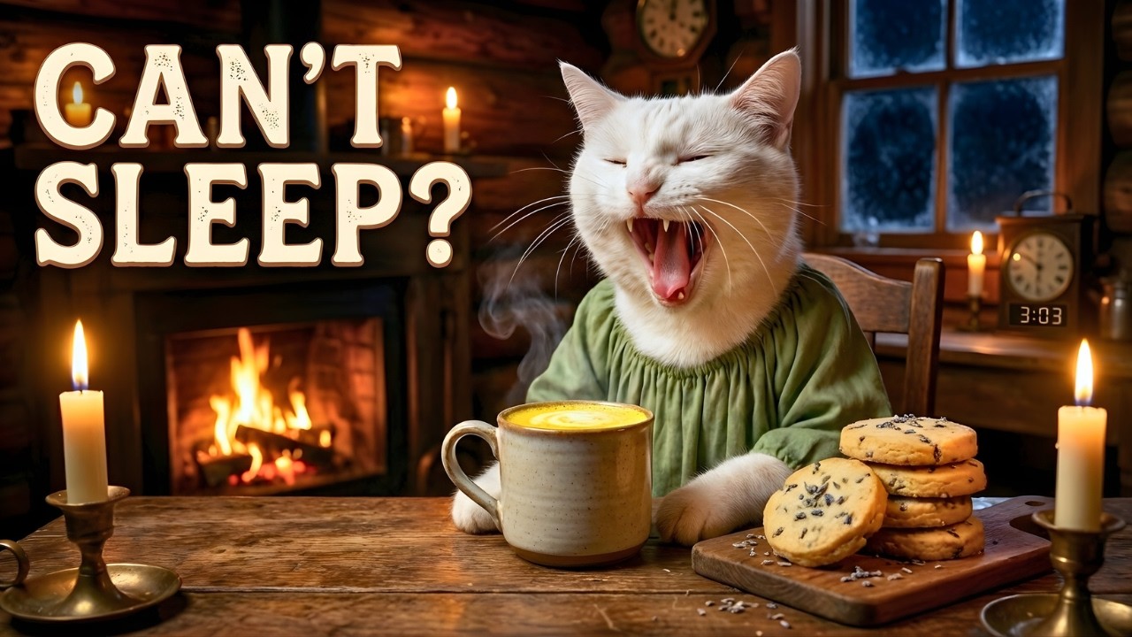 Cozy 3 AM Baking in the Cabin 🌙 Golden Moon Milk & Lavender Cookies (ASMR)