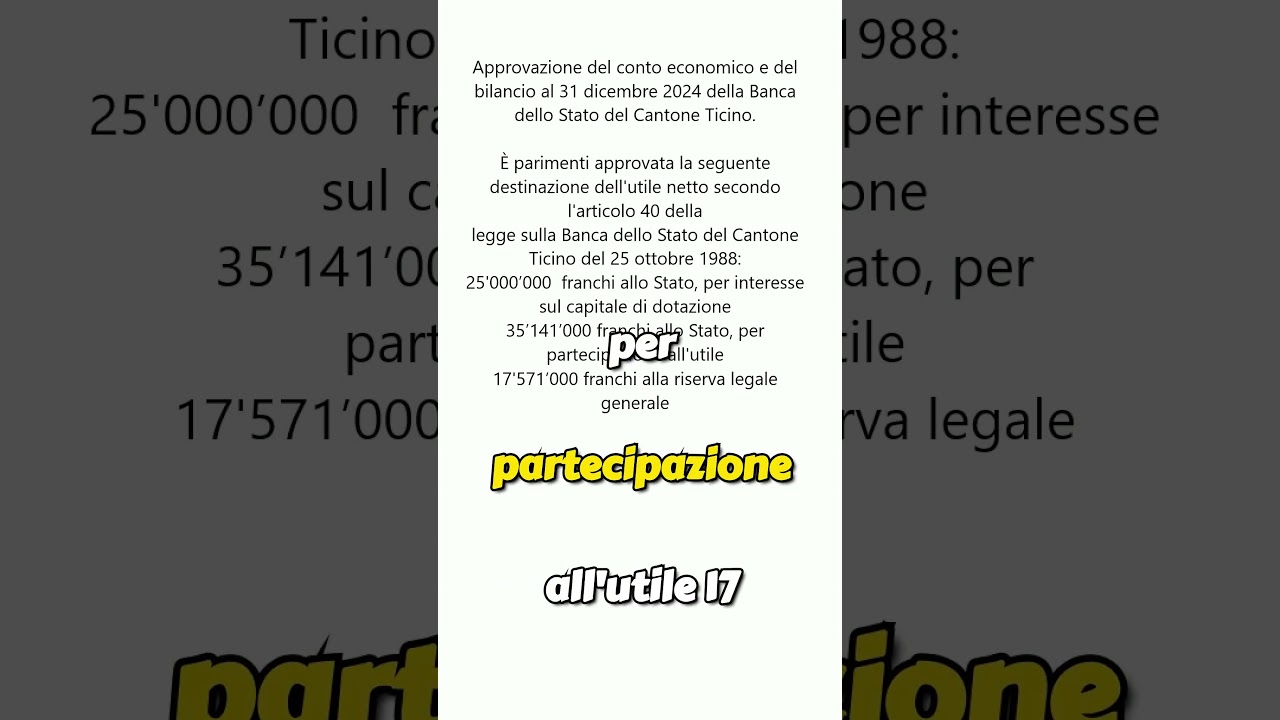 Approvazione del conto economico e del bilancio al 31 dicembre 2024 della Banca dello Stato del Cantone Ticino