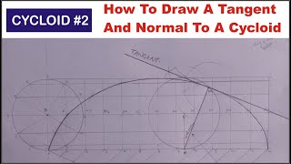 How to Draw a Tangent and Normal to a CYCLOID in Technical Drawing | Draw a Tangent to a Cycloid