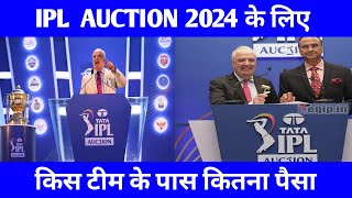 IPL AUCTION 2024 के लिए किस टीम के पास कितना पैसा