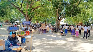 Street Food Tour in Takeo Province, Cambodia - Pchum Ben Day at Pagoda, Countryside Market