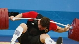 Weight drop: german matthias steiner drops nearly 200kg on neck at
olympics 2012 weightlifting