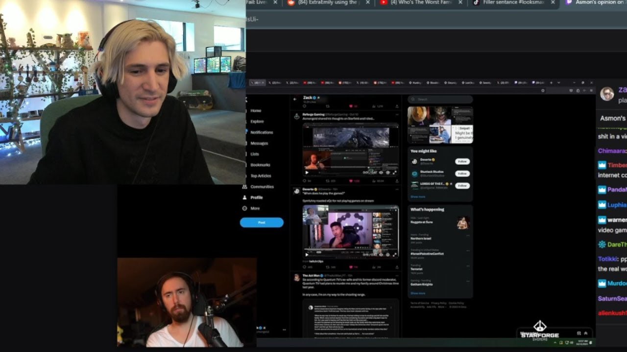 xQc reacts to Asmongold's opinion about him