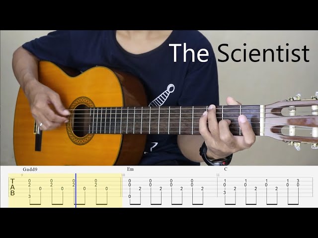 THE SCIENTIST - COLDPLAY - (Easy) Fingerstyle Guitar Tutorial TAB. class=