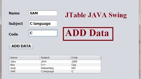 JTable in JAVA Swing | ADD Data into JTable