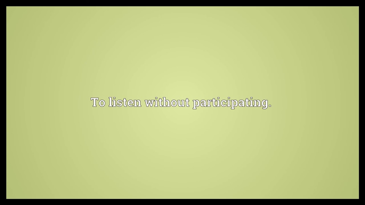 Listen In Meaning YouTube