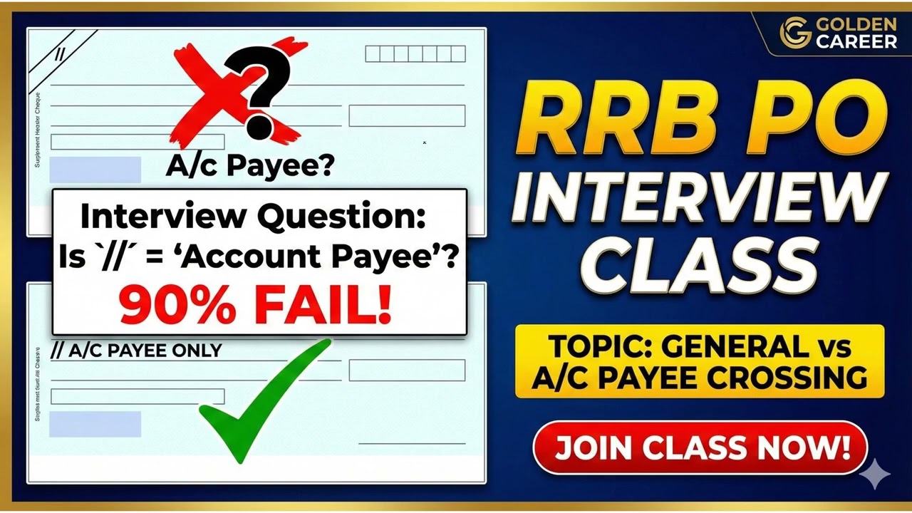 RRB PO Interview: Does // mean Account Payee? 90% Fail to Answer!