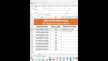 RIGHT Formula in Excel | Deepak Jhanswa | #right #excel