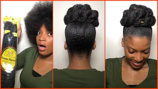 NATURAL hair updo | Marley Hair Tutorial | Budget friendly #marleytwist #updo