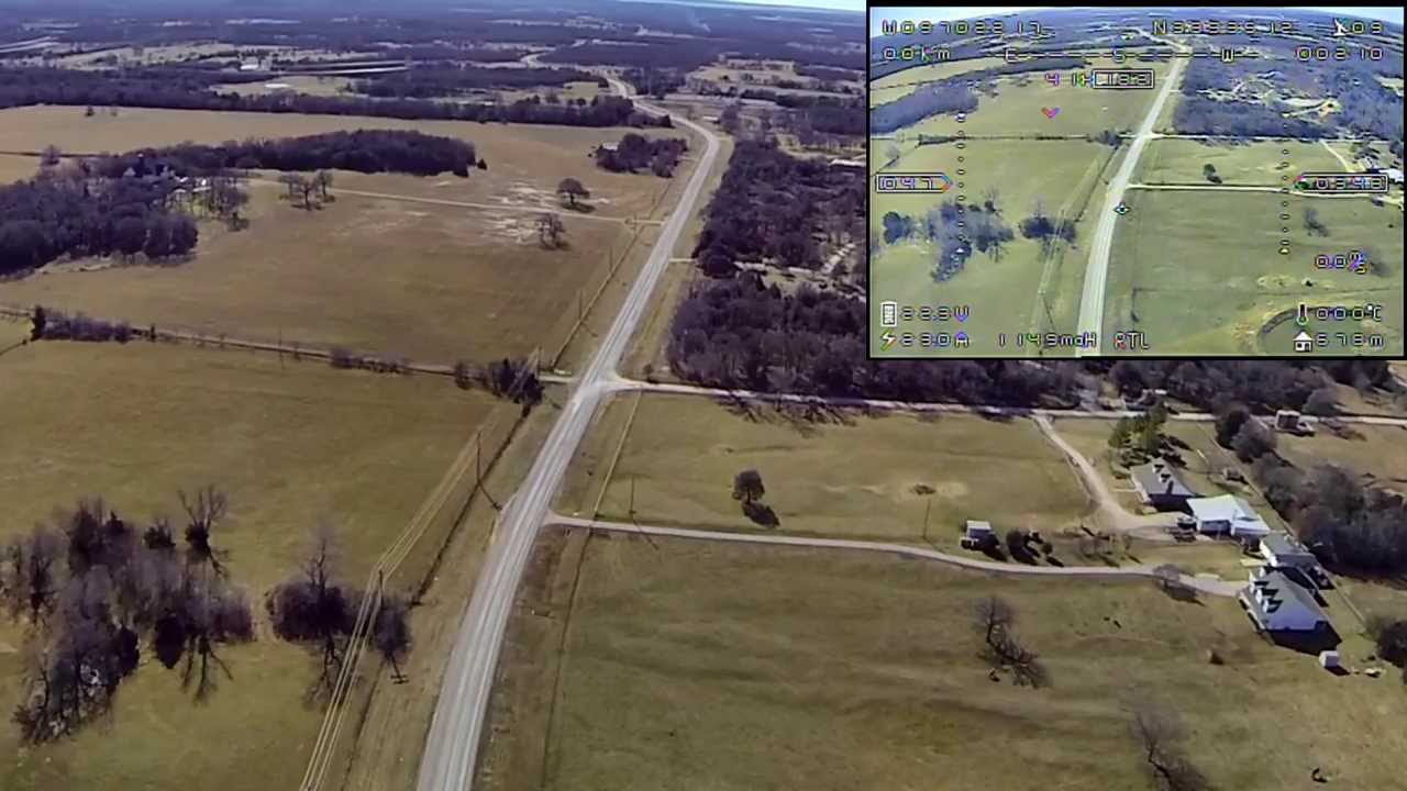 RC Heli FPV Flight around our area in rural Texas at 400 ft AGL, Trex