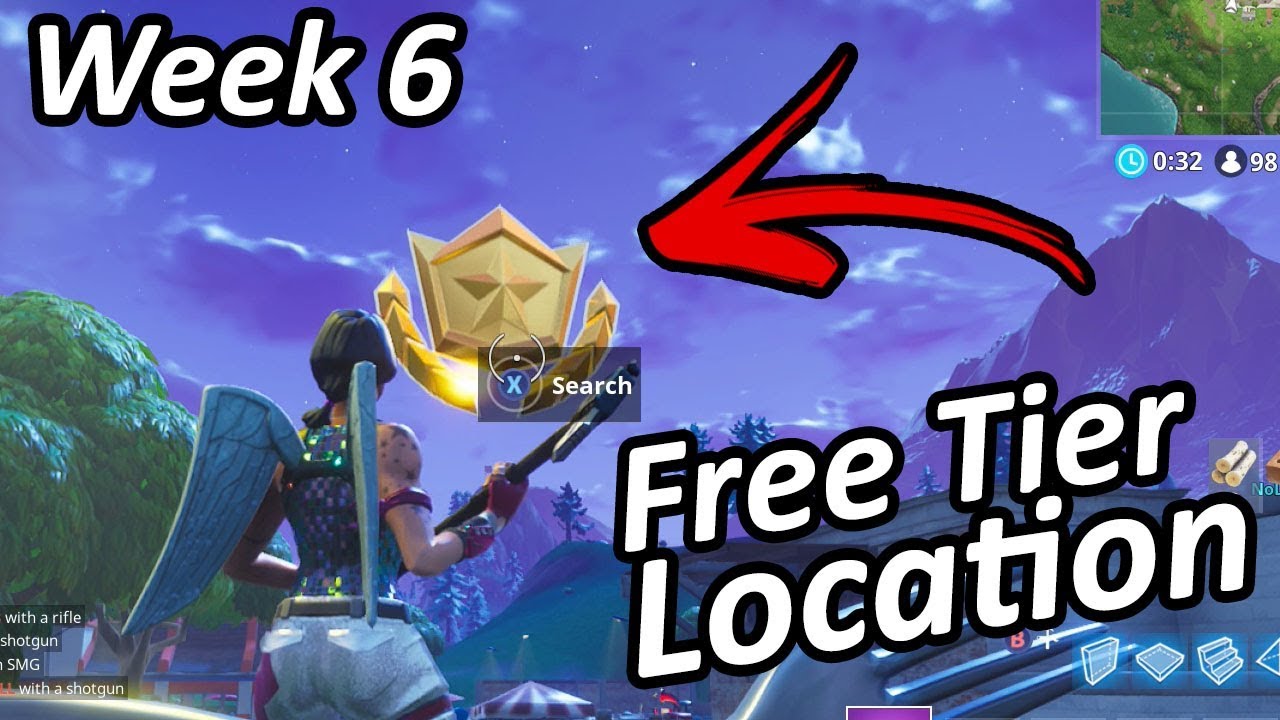 free battle pass tier week 6 challenges location fortnite battle royale - week 6 fortnite free tier location