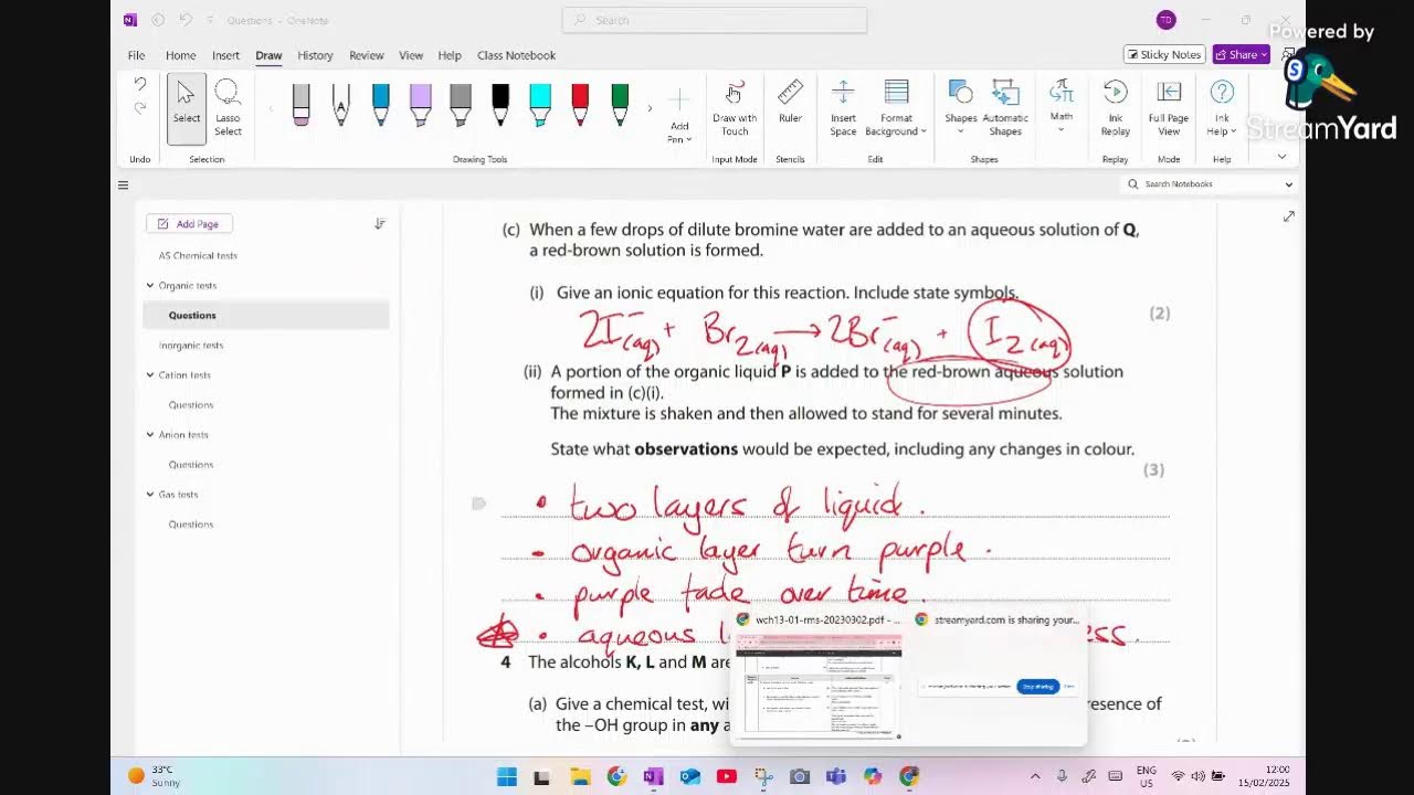 AS Chemistry: Chemical test L1: Organic
