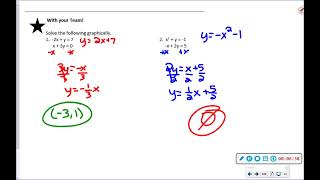 TPC 7.1B:  Solving Systems of Equations By Substitution & Graphing Continued