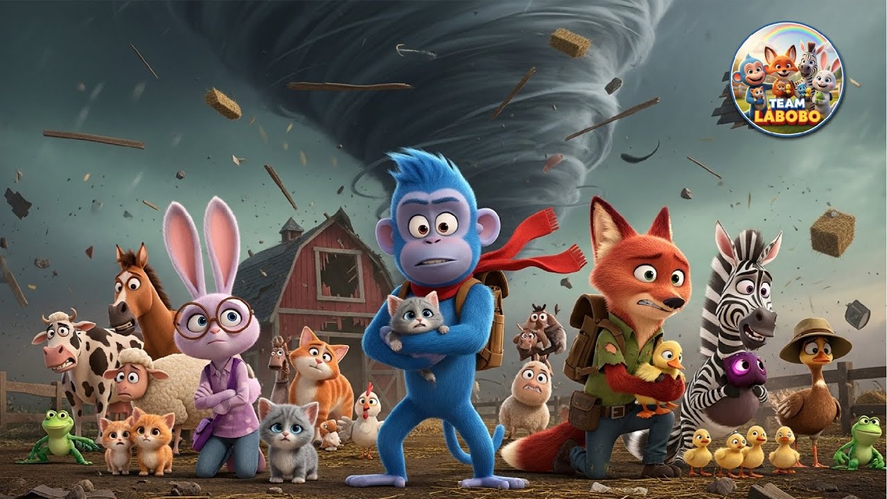 MASSIVE TORNADO! 🌪️ Team Labobo’s Ultimate Animal Rescue Mission | 3D Animated Kids Movie