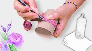 2 IDEAS RECICLANDO PAPEL, ENVASE DE PLASTICO Y TUBOS DE CARTON / CARDBOARD ROLL CRAFT IDEAS