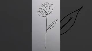 How to draw a simple rose with one line.#howtodraw #lineart #onelinedrawing