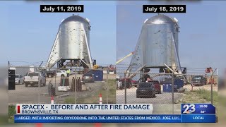 SpaceX Brownsville before and after fire damage