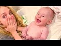 Our Baby's First Time Laughing At 2 Months Old Caught On Camera!!!