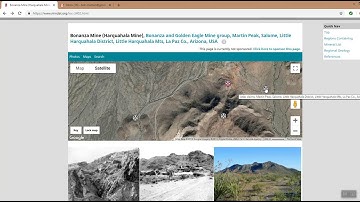 Video 2   Using Mindat ORG website to look at Mines in the Harquahala Mtns
