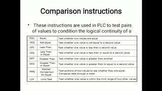 PLC Comparison Instructions