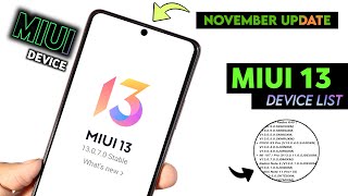 November MIUI 13 Update Rolling Out Very Soon Some Devices