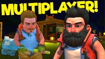 Spycakes & I Must Defend Our Base Against Farmbots! - Scrap Mechanic Multiplayer Survival Gameplay