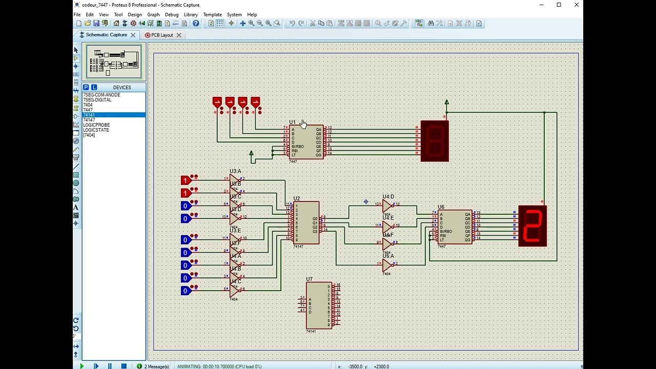 Simulation Endoceur Decodeur proteuse ISIS